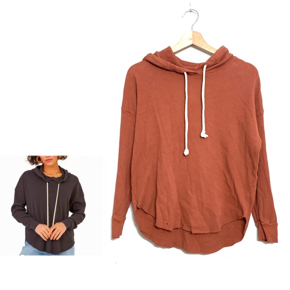 MATE the Label Tops - Mate The Label Quinn Thermal Organic Cotton Hoodie Size XS in Terra-cotta